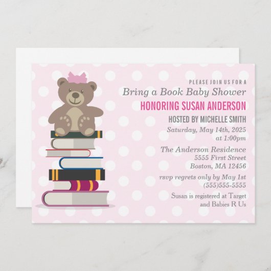 Neem een Uitnodiging van het Baby shower van het B (Voorkant / Achterkant)