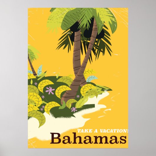 Neem een Vacation Bahamas vintage poster (Voorkant)