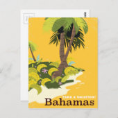 Neem een Vacation Bahamas vintage poster Briefkaart (Voorkant / Achterkant)