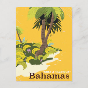Neem een vakantie Bahama's vintage reisposter Briefkaart