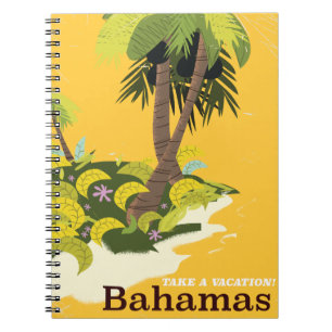 Neem een vakantie Bahama's vintage reisposter Notitieboek