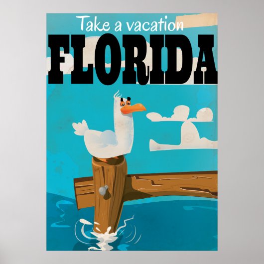 Neem een vakantie - Florida vintage reisposter. Poster (Voorkant)