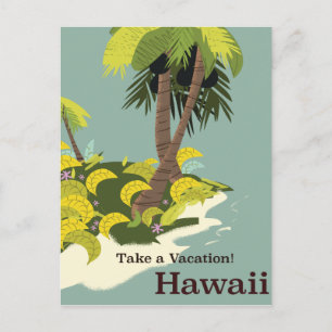 Neem een vakantie Hawaii vintage reisposter Briefkaart