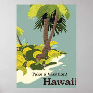 Neem een vakantie Hawaii vintage reisposter Poster