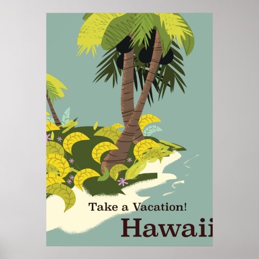 Neem een vakantie Hawaii vintage reisposter Poster (Voorkant)