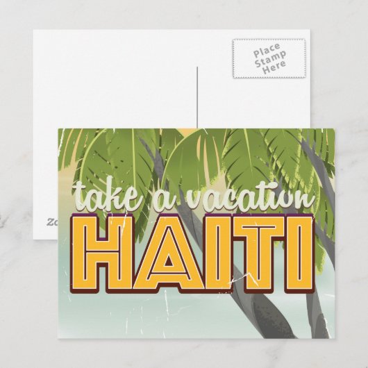Neem een vakantie naar Haïti reisposter Briefkaart (Voorkant / Achterkant)