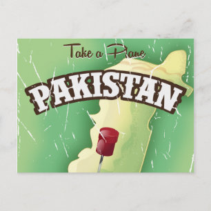 Neem een vliegtuig Pakistan reisposter Briefkaart