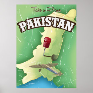Neem een vliegtuig Pakistan reisposter Poster