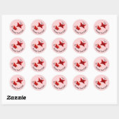 Neem een vlinder roze Baby shower gunst Ronde Sticker (Vel)