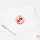 Neem een vlinder roze Baby shower gunst Ronde Sticker (Envelop)