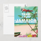 Neem een vlucht! Jamaica Retro vakantie-poster Briefkaart (Voorkant / Achterkant)