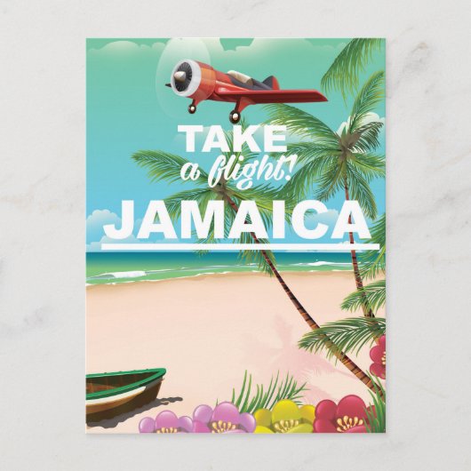 Neem een vlucht! Jamaica Retro vakantie-poster Briefkaart (Voorkant)