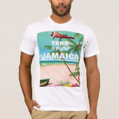 Neem een vlucht! Jamaica Retro vakantie-poster T-shirt (Voorkant)