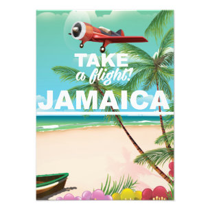 Neem een vlucht! Jamaica Retro vakantieposter Foto Afdruk