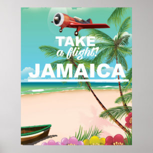 Neem een vlucht! Jamaica Retro vakantieposter Poster
