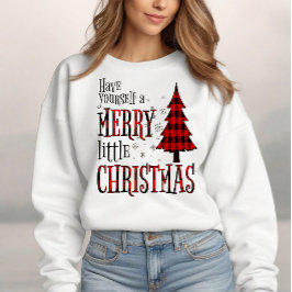 Neem een vrolijke kleine kerstboom trui