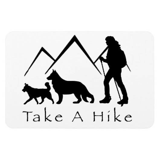 Neem een wandeling magneet-Duitse Herder / Husky Magneet (Horizontaal)