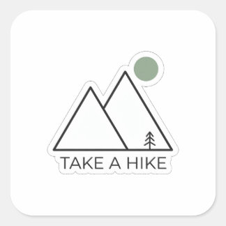Neem een wandeling Minimalistische berg lijn kunst Vierkante Sticker