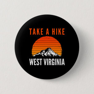 Neem een wandeling West Virginia Sunset Mountain W Ronde Button 5,7 Cm