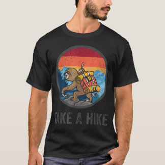 Neem een Wandeltocht Retro Wandelaar Luiaard Wande T-shirt