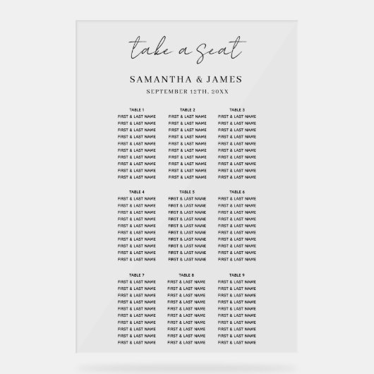 Neem een zacht Stijlvol Weddenschap Grafiek Acryl Bord (Voorkant)