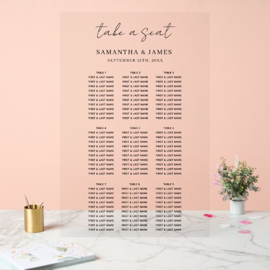 Neem een zacht Stijlvol Weddenschap Grafiek Acryl Bord (Huwelijk)