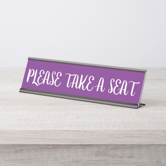 "NEEM EEN ZITPLAATS IN" BUREAU NAAMBORDJE (Voorkant)