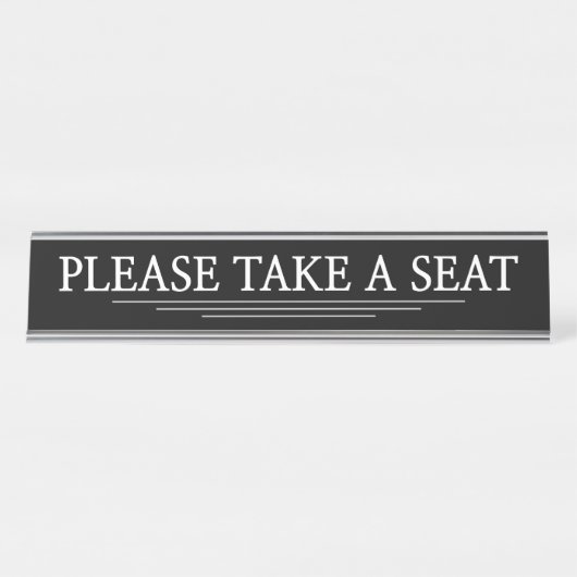 "NEEM EEN ZITPLAATS IN" BUREAU NAAMBORDJE (Voorkant)