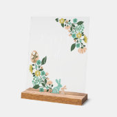 Neem een zoete traktatie lente bloemenpaashaas acryl bord (Hoek)