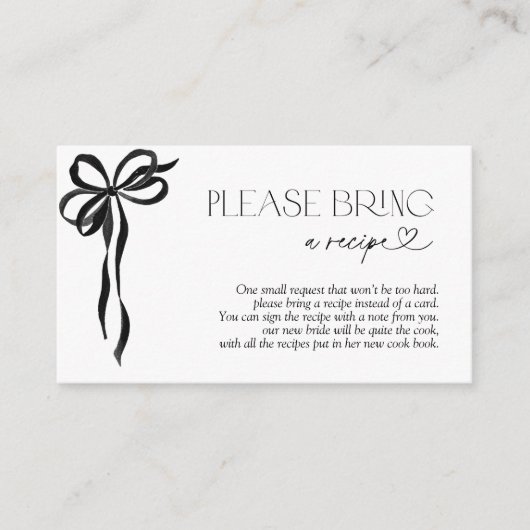 Neem een zwarte Kaart mee voor de receptenboeg (Voorkant)