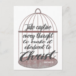 Neem elke gedachte, scriptie gevangen briefkaart