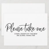 "Neem er één" Bruiloft favorieten met letters bedr Kaart (Voorkant / Achterkant)