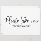 "Neem er één" Bruiloft favorieten met letters bord Kaart (Voorkant / Achterkant)