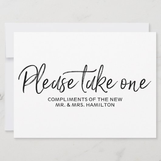 "Neem er één" Bruiloft favorieten met letters bord Kaart (Voorkant)