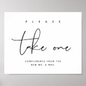 Neem er een, huwelijksfeest gunsten teken poster (Voorkant)