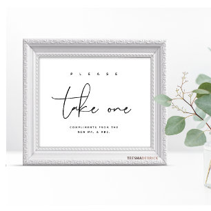 Neem er een, huwelijksfeest gunsten teken poster