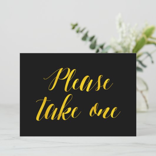 "Neem er een" Nep goud folie chic huwelijksbord Kaart (Staand voorkant)