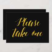 "Neem er een" Nep goud folie chic trouw teken Kaart (Voorkant / Achterkant)