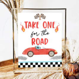 Neem er een voor de raceauto twee snelle verjaarda poster