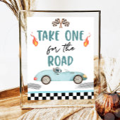Neem er een voor de raceauto twee snelle verjaarda poster
