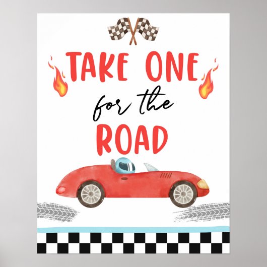 Neem er een voor de raceauto twee snelle verjaarda poster (Voorkant)