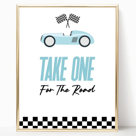 Neem er een voor de weg rode race auto gunsten tek poster