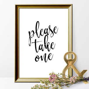 Neem er één  Zwart en Wit 8x10 Huwelijksteken Poster