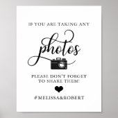 Neem FOTOS-gasten mee #hashtag Heart SIGN Poster (Voorkant)