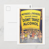 "Neem geen alcohol" verbod Poster Briefkaart (Voorkant / Achterkant)