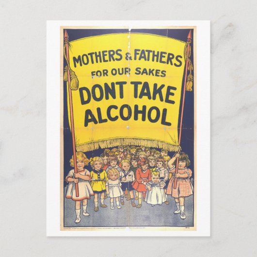 "Neem geen alcohol" verbod Poster Briefkaart (Voorkant)