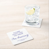 Neem geen Drink Ik dans Navy Blue Wedding Kartonnen Onderzetters (Insitu)