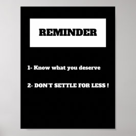 NEEM GEEN GENOEGEN MET MINDER motivatie quote Post Poster