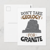Neem geen geologie voor Granite Funny Geoloog Briefkaart (Voorkant / Achterkant)