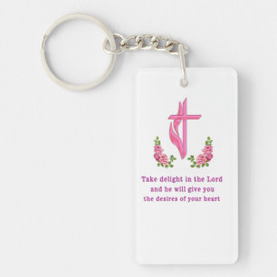 neem genoegen in de Lord Christelijk Sleutelhanger